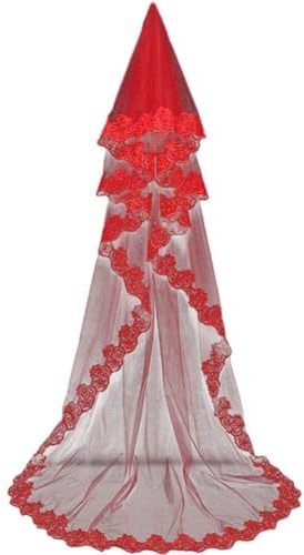 Tsffae Brautschleier, 3 M, Einlagig, Lang, Hochzeitsschleier, Spitzenkante, Kathedrale, Langer Hochzeitsschleier, Elegantes Brautschleier-zubehör