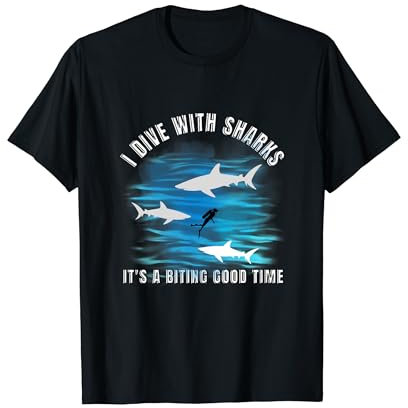 Tauchen mit Haien Haitauchen Haitaucher shark diving T-Shirt