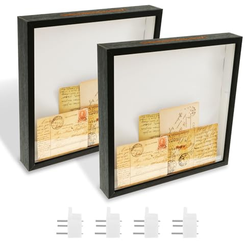 2 cajas de sombra de 29 x 29 cm, caja de recuerdos de fotos, caja de acrílico para archivo de aventura, caja de billetes de viaje, a prueba de polvo, caja de exhibición para manualidades, ramos