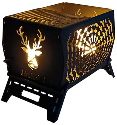 Campfire Stand Portable Wood Burning Camp Stove Carbon Steel Folding Firewood Stove for Outdoors Cooking Camping Picnic Backpacking Hiking