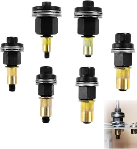 6 Pezzi Inserto Filettato Rivettatrice Manuale di Teste Set, M4, M5, M6, M8, M10, M12 Rivettatrice per Inserti Filettati Accessori, Rivetti Filettati Nero, Set di Testine per Rivetti Manuali