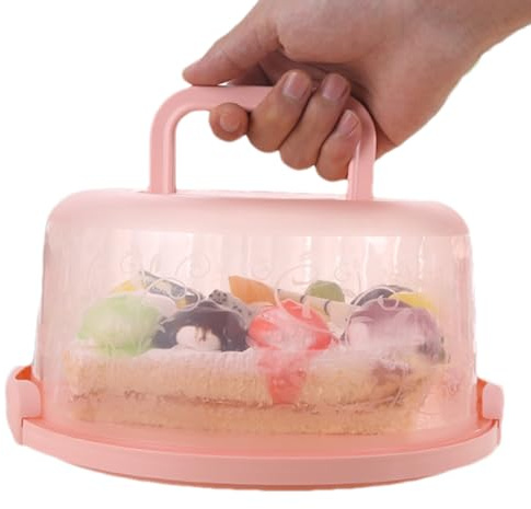 Contenitore per torte – Porta torte con coperchio, contenitore ermetico riutilizzabile a cupola trasparente con manico per panetteria matrimonio