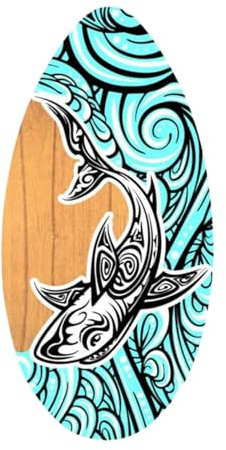 kowaku Skimboard Kleines Surfbrett, Skimboarding, Holz-Skimboard, Surfbrett Universal Strandspielzeug für Kinder, Teenager, Jungen, Mädchen, Männer, Frauen, Anfänger, 41 Zoll Stil d