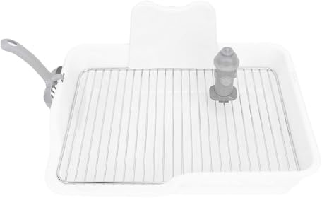 Yechiry Hundetoilette, 19.29 X 133,19in Edelstahl -Maschenhundtöpfchen, Pee Padhalter für Kleine und Mittlere Hunde, die Pfoten Trocken und die Böden Sauber Halten (White)