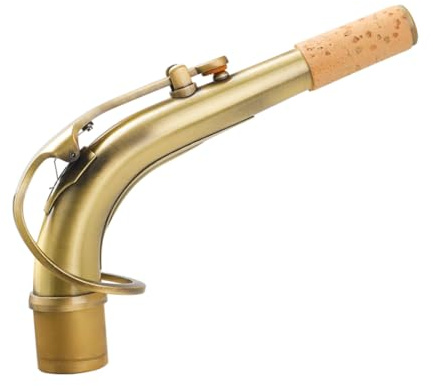 VICASKY 24,5mm Saxophon Biegehals Messing mit Wasserfestem Kork Antik Goldfarbenes Ersatzteil für Altsaxophon Langlebiges Zubehör für Transparenten Klang