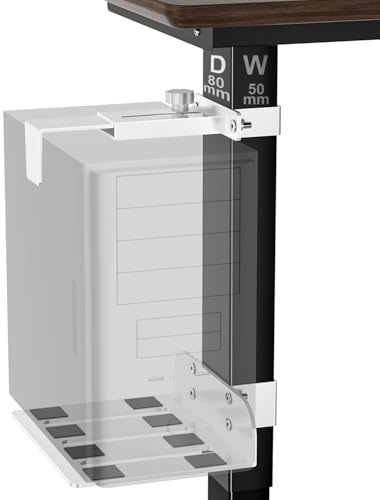 PC-Halterung unter dem Schreibtisch, ohne Bohren, 18 kg Kapazität, CPU-Halterung unter dem Schreibtisch, verstellbare Höhe und Breite, Klemm-Schreibtischbein-PC-Halterung für Stehpult (nur passend für
