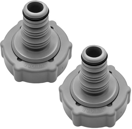 Poolslangadapter – avloppsventil för pool, avloppsslang Ø32 mm, plastpool adapter, trädgårdspool koppling, dräneringsslanganslutning, snabb montering (2 stycken, grå)