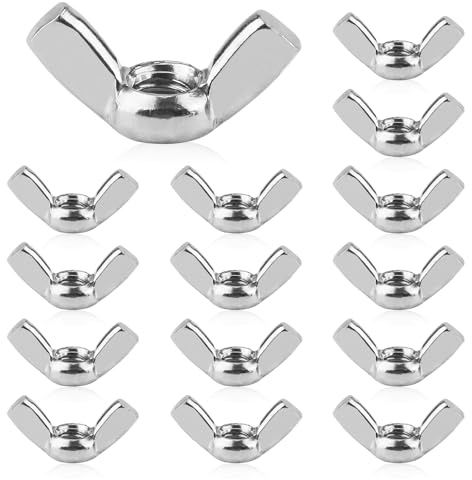Sunyunze 40 Piezas M8 Tuerca de Mariposa Tuerca de Acero Inoxidable Tuercas de Mariposa Métricas Manuales para Fijación Bricolaje Sujetadores Herrajes