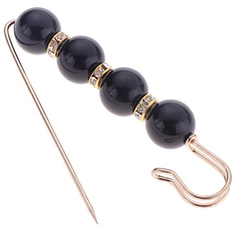 Homyl Broche de sécurité pour Femme épingle vêtements Bijoux (métal et 4 Perles en ABS
