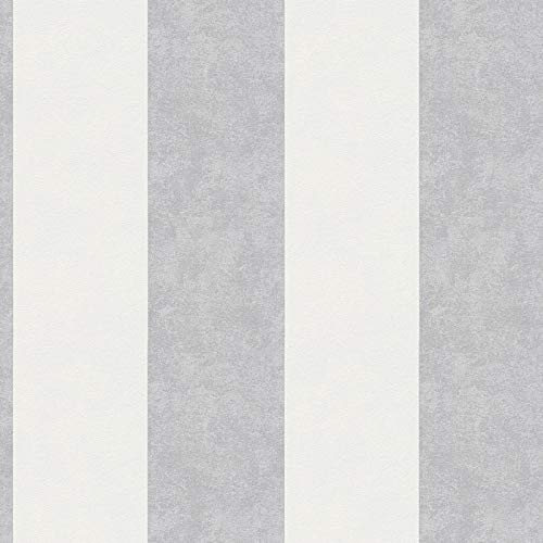 Carta da parati tnt (tessuto non tessuto) a righe a strisce Beige Grigio Bianco 329902 32990-2 Innova Memory 3 | Beige/Grigio/Bianco | Rotolo (10,05 x 0,53 m) = 5,33 m²