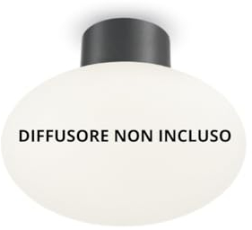 Ideal Lux CLIO - Globo da bagno Flush Light Frame Antracite IP44, E27