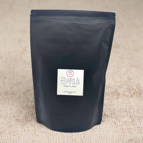 Fresh Linen Scented Shake & Sprinkle. Strong Carpet Freshener. 500g. Fresh Laundry Fragrance. | Vegan Friendly | Cruelty Free | Handmade In UK | Highly Scented | Carpet Cleaner