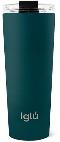 iglu Reusable Coffee Cup | Thermal Insulated Stainless Steel Travel Mug with Lid | Double Walled - Great for Hot & Cold Drinks | His & Hers Premium Eco-Friendly Gift (Atlantis, 20oz)