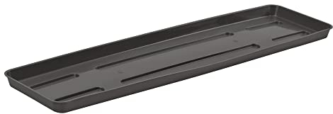 VERDENIA Draco - Sottovaso per piante ed erbe aromatiche, per esterni, in plastica, leggero e stabile, rettangolare, 55 x 15 x 2,5 cm, grafite