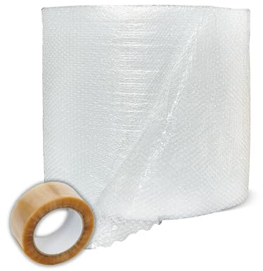 Rouleau de papier bulle 50 cm x 100 m + ruban d'emballage 48 mm x 66 m | Plusieurs dimensions | Idéal pour l'emballage, le déménagement, la protection