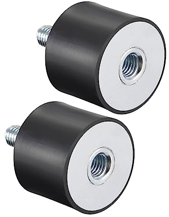 QUARKZMAN M10 Gewinde Männlich Weiblich Gummifüße x 2Stk Gummi Vibrationsdämpfer Montage für Stromerzeuger Kompressor [Schwarz Silber Ton]
