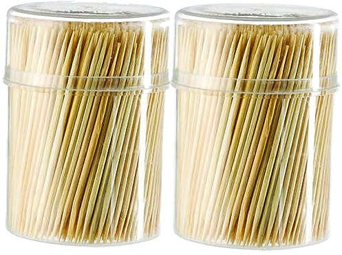BALANZA.- 1000 palillos de madera/juego de 2 cajas de 500 piezas - uso diario, higiene dental, palillos de aperitivo - 1000 piezas