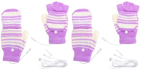 Amosfun 2 Paar USB beheizbare Handschuhe wiederaufladbare Batterien Handschuhe zum Trainieren Ski beheizter Fäustling Unisex- mit USB-Heizung Touchscreen-