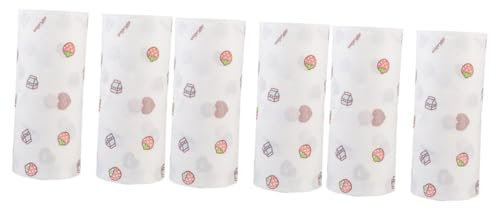 ULTECHNOVO 6 Rollen saugfähige Tücher Geschirrtuch schrubben Ölabsorbierende Papierservietten Haushaltspapierserviette gewidmet Küchenpapier Saugfähiges Papier Ölabsorbierendes Papier Gewebe