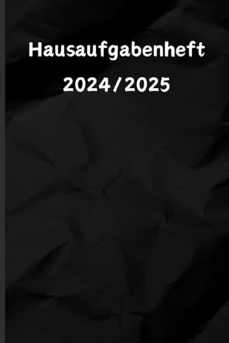 Hausaufgabenheft 2024/2025: schwarzen Cover| DIN A5, Geeignet für Jungs , Mädchen und Teenager , Platz für ein Schuljahr