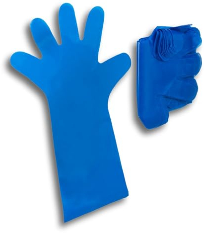 TronicXL 100 Stück Einweghandschuh lang I Lange Einweg Handschuhe I Unterzieh Handschuh unter Kettenhandschuh Schnittschutzhandschuh