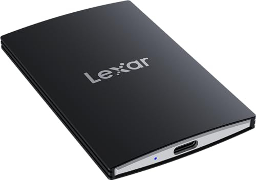 Lexar SSD portatile SL500 da 2 TB, compatibile con PC, Mac, laptop di tipo C, iPhone 15, smartphone, tablet, PS5, Xbox, fino a 2000/1800 MB/s R/W, USB 3.2 Gen 2x2, SSD esterno, nero