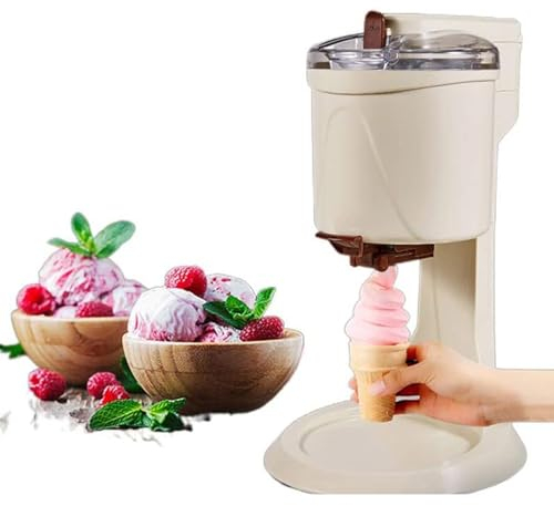 URJWAN Home Ice Cream Maker Machine, Soft Serve Ice Cream Machine, Fully Automatic Mini Fruit Serve Freezer Container, Yoghurt,Sorbet and Ice Cream Machine
