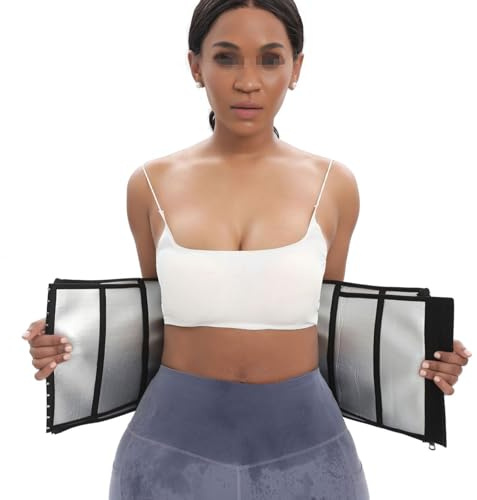 Bauchweggürtel Waist Trainer Damen, Schwitzgürtel Zum Abnehmen, Verstellbarer Sauna Schwitzgürtel Damen,XL,Silver