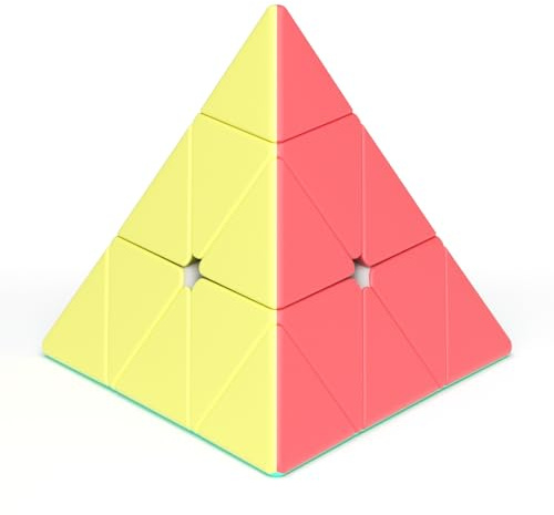ROXENDA Pyramid Speed Cube Original Triangle Pyraminx Puzzle Cube; super resistente, liscio con colori vivaci, facile da girare (Macaron)
