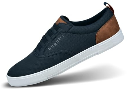 Bugatti Scarpe da Uomo comode con Lacci in Memory Foam, Eleganti, Casual, Facili da Indossare, in Solette intercambiabili, Blu Scuro, 40 EU