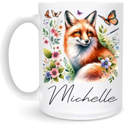 Drinking Cup Fox Tea Mug Reusable White Mug with Handle Funny Jumbo Mug for Office Beer 330Ml