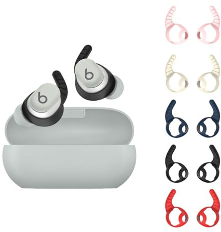 5 Paare Ohrbügel Abdeckungen Kompatibel mit Beats Solo Buds ，Silikon Ohrbügel Anti-Rutsch Ohrhörer-Abdeckungen，Ersatz-Ohrstöpsel für Kopfhörer (Schwarz/Offwhite/Rot/Rosa/Dunkelblau)