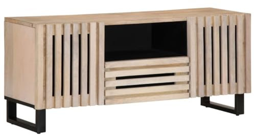 Sufrk Meuble TV 100 x 34 x 46 cm en bois massif de manguo-meuble TV meuble meuble TV meuble meuble industriel table basse vintage console pour salon