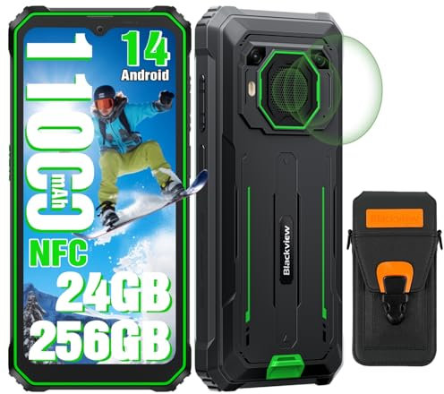 Blackview BV6200Plus Android 15 Rugged Smartphone, 11000mAh/18W, 98dB Altoparlante, 24(8+16)GB+256GB/2TB Telefono Indistruttibile, Octa-core, 6.56HD+ 90Hz, Fingerprint/NFC/GPS/IP69K/2 Anni Garanzia