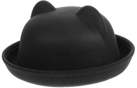 LIFKOME Zylinderhut Für Junge Mädchen Mit Katzenohren Kleiner Schwarzer Kostümhut Steampunk-hut Katzenohrhut Kinderzylinder Für Mädchen Jungenzylinder Kostümzylinder Katzenhut