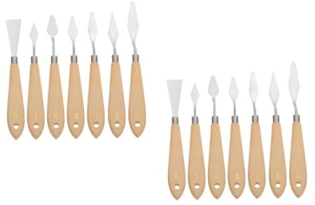 EXCEART 7pezzi Spatole Per Pittura Olio Di Raschietti Per Tavolozza Strumenti Per Pittura Artistica Per Miscelazione Vernice Uso Su Ceramica Terracotta e Tessuto