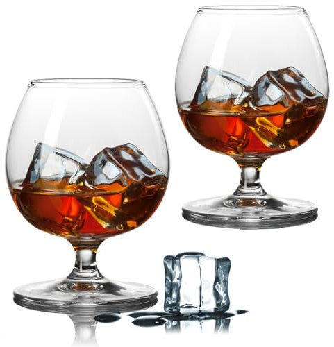 ninesung Brandy Bourbon Whiskey Cognac Scotch Drinking Glasses, Superb Lead-Free Crystal Snifter Glass for Cocktail Party Dishwasher Safe, 11.5 oz (Set of 2)