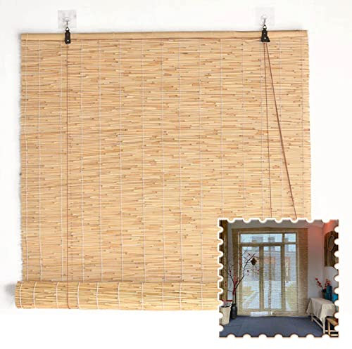Tende da sole in bambù avvolgibili per esterni, traspiranti, in bambù naturale, ampia selezione di larghezza 130 x 180 cm