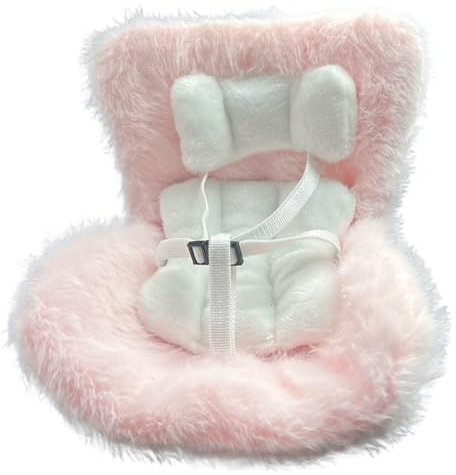 Pesoncarl Puppenautositz für 7 Zoll Puppen, weich war warmes Plüsch niedliche Sicherheit Babypuppen Autositz Funktionales Ornament für AIR Vent Clip Desktop Display