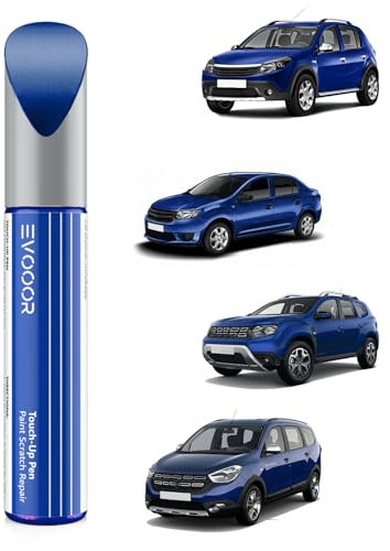 EVOOOR (RQH Vernice auto touch up blu ferro per Dacia, Riparazione graffi su auto, Soluzione facile e veloce per le riparazioni