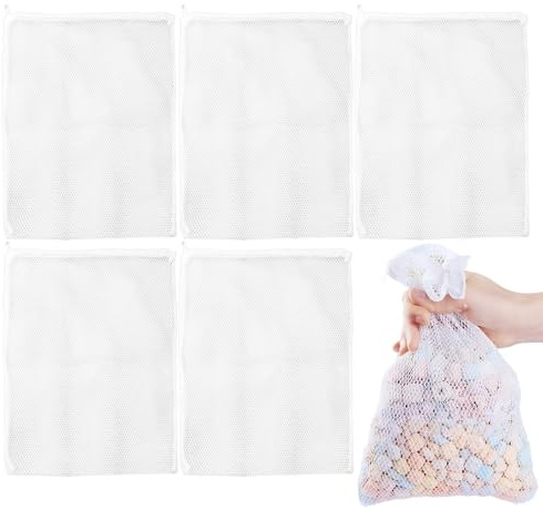 Filter Media Mesh Bag - 5X Fine Mesh Filter Media Bag for Fish Tank | Zipper Closure Multi-Purpose Water Purification Gear for Peat, Crushed Coral