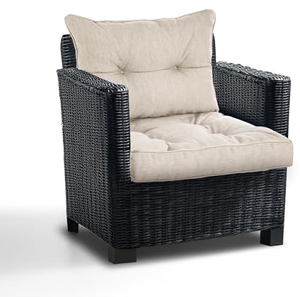 PFM HOME - Sitzauflagen Gartenmöbel mit Rückenkissen Set - Outdoor Polster für Gartenmöbel Auflagen Lounge-Kissen - 2-er-Set: Sitzkissen 60x60 cm mit Rückenkissen 60x40 cm