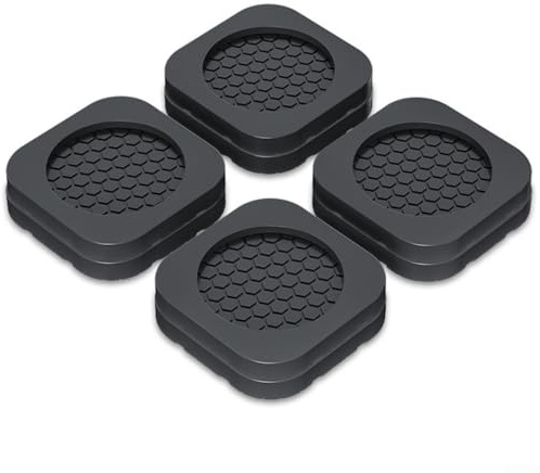 Lot de 4 patins anti-vibrations pour machine à laver – Coussinets antidérapants absorbants en caoutchouc noir – Coussinets anti-vibrations – Pour lave-linge et sèche-linge, sécurité du sol (8 pièces)