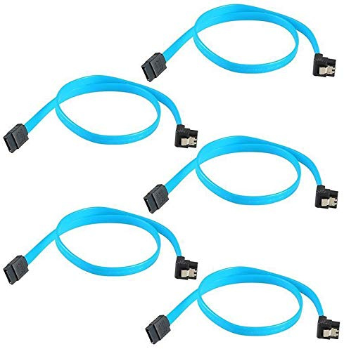 Pqahffowr 5 Pezzi Serbi 18 Pollici 3.0 SATA3 III 6 GB/S Angolo Retto 90 Gradi per Hard Disk HDD