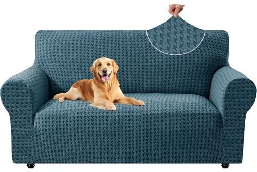 YSTELLAA Funda Sofa 2 Plazas, Elasticas Fundas De Sofa Ajustables, Universales Funda Sofa con Reposabrazos, Fundas para Sofa Anti Gatos Arañazo, Cubre Sofa Antimanchas, Azul Pavo Real