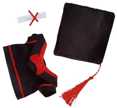 Lerpwige Akademisches Puppenkostüm für 17 cm große Figuren, Puppen, Abschlusshut, Kleid, Set, detailliertes Design, Figur, Puppen-Display, Anziehpuppe, Kleidung, Abschluss-Set
