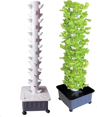Torre idroponica, Kit da 15 Livelli e 45 Fori, Sistema di Coltivazione idroponica Verticale, Sistema di Coltivazione acquaponica, Sistema di Coltivazione Senza Suolo per Erbe aromatiche e ve
