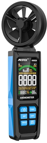 Anemómetro Portátil Digital, Medidor de Velocidad de Viento y Temperatura con 8 Aspas y Pantalla LCD a Color - Alta Precisión, Multiunidad, Ideal para Uso Profesional y Exteriores