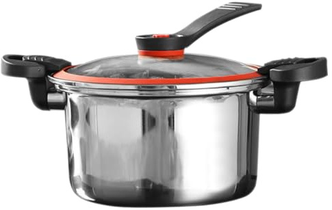 MUCKLILY Edelstahl Niederdruck dämpftopf Mikrodruck Suppentopf für Gas Induktion Herd Schonendes Kochen Nährstofferhaltend Zeitersparnis