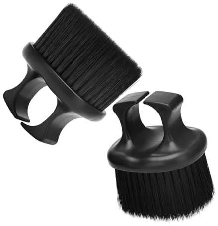 Healvian Reinigungsbürste mit Ring Design 2 Stück aus Nylon und Pp Leicht Rutschfest für Bart und Haare im Friseursalon und Outdoor Gebrauch